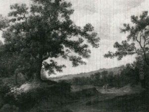 A Wooded Landscape With Horsemen On A Path by Balthasar Van Der Veen