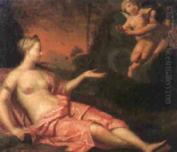 Diana Reclining In A Landscape With Putti - view 1