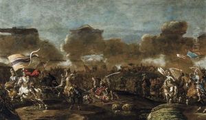 David Vainqueur De Goliath - Bataille Entre Les Israelites Et Les Philistains by Abraham Veer