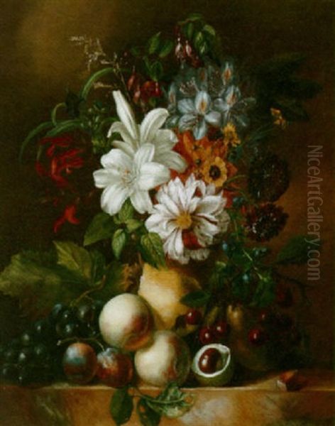 A Still Life Of Flowers And Fruit - view 1