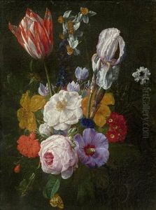 Blumenbouquet Mit Rosen Und Tulpen by Nicolaes van Veerendael
