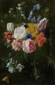 Blumenbouquet Mit Rosen Und Tulpen by Nicolaes van Veerendael