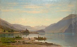 Blick Von Ebligen Auf Die Kirche Von Brienz Und Brienzersee (lac De Brienz)