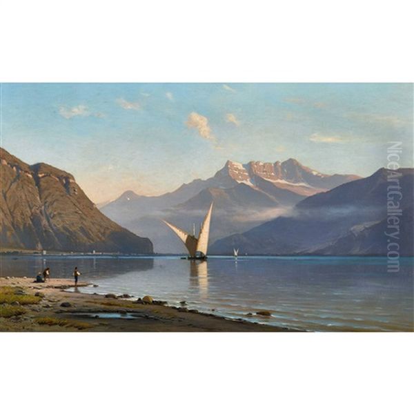 Le Lac Leman Contre Les Dents Du Midi - view 1