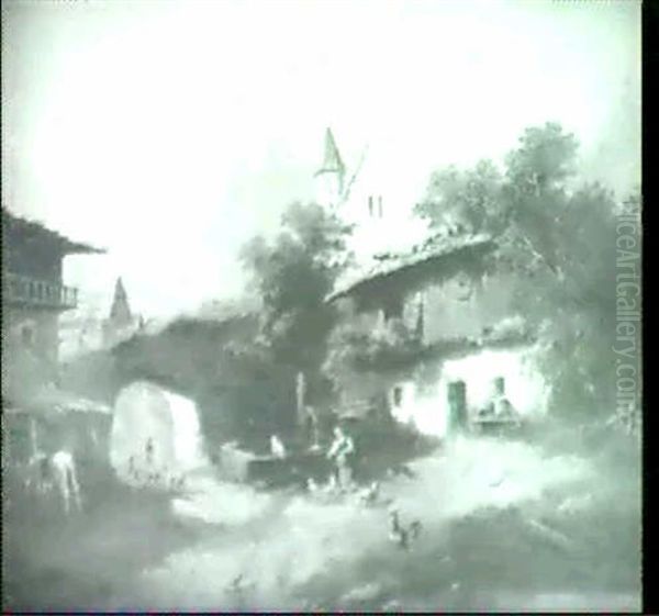 Gebirgsdorf Mit Einer Schmiede. - view 1