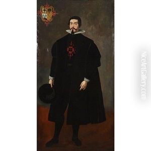 Full Length Portrait Of A Knight, With The Red Cross Of The Order Of Calatrava (spanish Military)