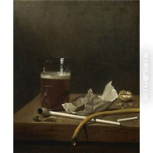 Still Life With A Glass Of Beer, A Pipe, Tobacco And Other Requisites Of Smoking by Jan van de Velde III