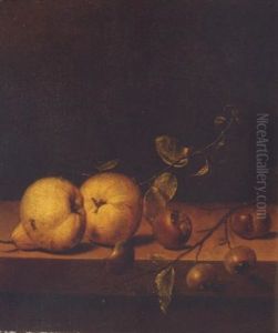 Stilleben Mit Birnen Und Hagebutten