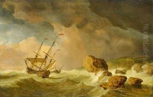 Segler In Sturmischer See by Willem van de Velde III