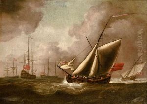 An Admiralty Yacht Tacking Towards A First Rate Of The Squadron Of The Red An Admiralty Yacht Tacking Towards A First Rate Of The Squadron Of The Red