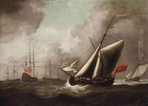 Shipping In Choppy Waters by Willem van de Velde III