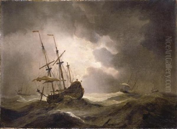 A Merchantman In A Storm, Three Other Ships On The Horizon (collab. W/studio) - view 1
