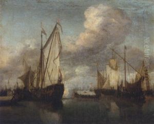 A States Yacht And Many Other Vessels In A Very Light Air A States Yacht And Many Other Vessels In A Very Light Air