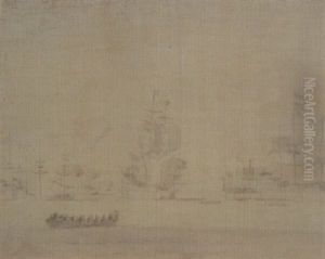 Fregates Hollandaises Au Depart De Goeree by Willem van de, the Elder Velde