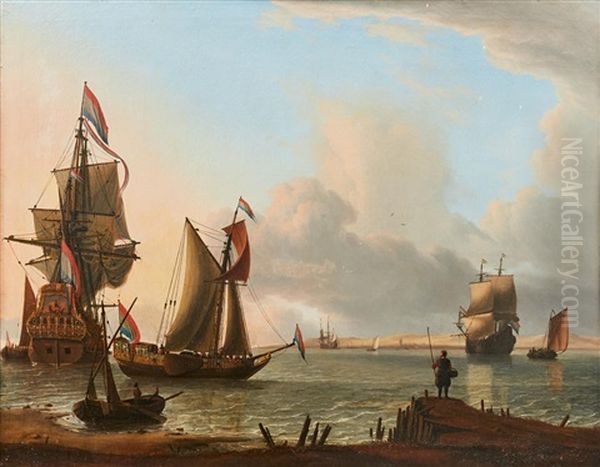 Dutch Ships Off The Coastline - view 1