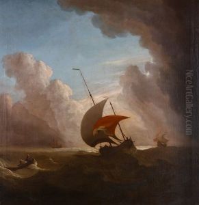 Shipping In Choppy Waters by Willem van de Velde the Younger