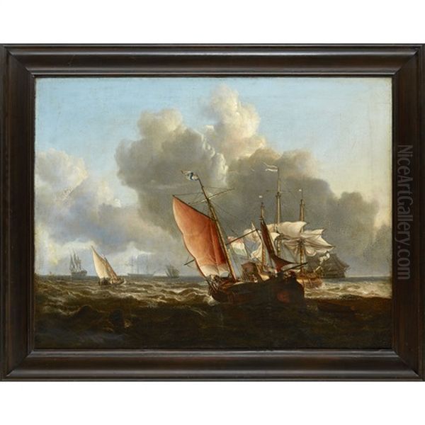 Dutch Shipping Off The Coast - view 1