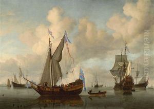 The English Royal Yacht Mary About To Fire A Salute
