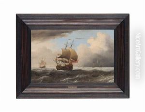 An English Ship Close-hauled In A Strong Breeze (in Collab. With Studio)