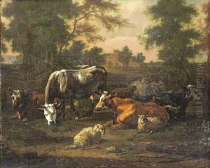 Cows And Sheep In Landscape Cows And Sheep In Landscape