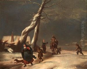 Promeneurs Sous La Neige