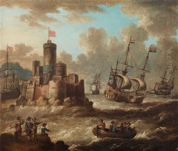 Maritime Scene With A Fortress - view 1