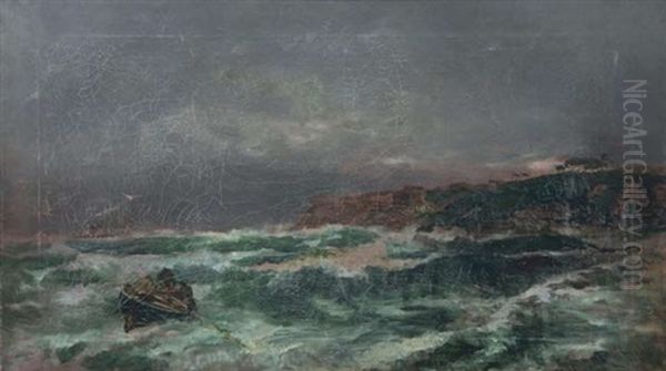 Small Boat In Stormy Weather - view 1