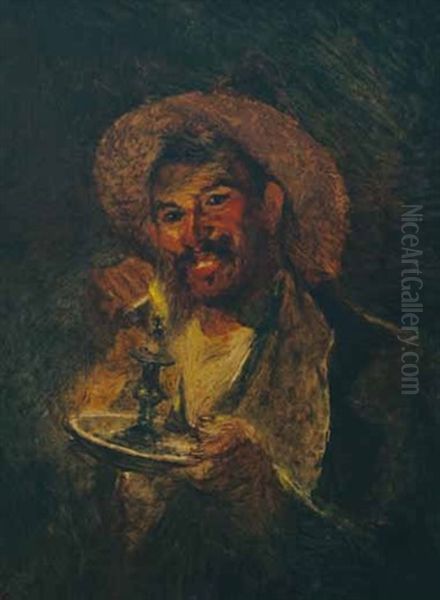 Untitled (portrait Of Man Lighting His Pipe With A Candle) - view 1