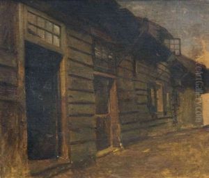 Marken Street Scene by Petrus Carel van de Velden