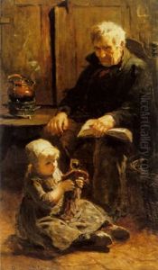 A Precious Moment by Petrus Carel van de Velden