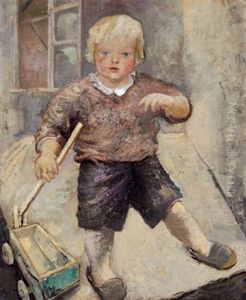 Albin - Kinderbildnis by Anton Velim