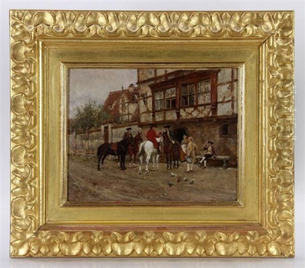 Horsemen In Front Of A Tavern - view 1