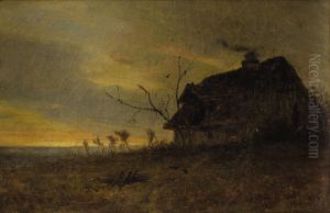 Landscape With Farmhouse by James Renwick Brevoort