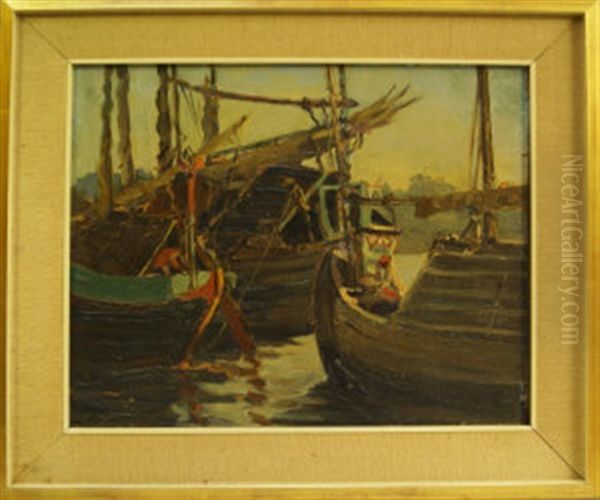 Boats In A Harbour, Indonesian Scene - view 1