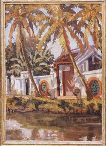 Temple Au Bord De La Riviere by Henry Van Velthuysen