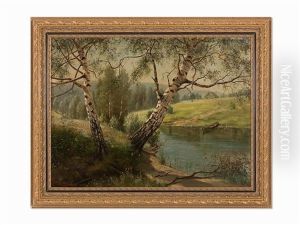 Birches At The River by Ivan Augustovitch Veltz