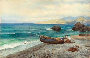 Fisherman On The Crimean Coast by Ivan Augustovitch Veltz