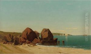Half Moon In A Cove At Gloucester Bay by James Renwick Brevoort