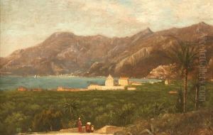 View Of An Italian Port With Figures
