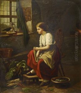 Die Gemusemagd by Anatole Vely
