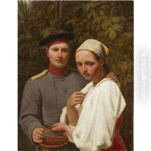 Soldier And Peasant Girl by Aleksei Gavrilovich Venetsianov
