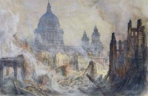 The Aftermath Of The Blitz, St. Paul's Cathedral by Henry Charles Brewer