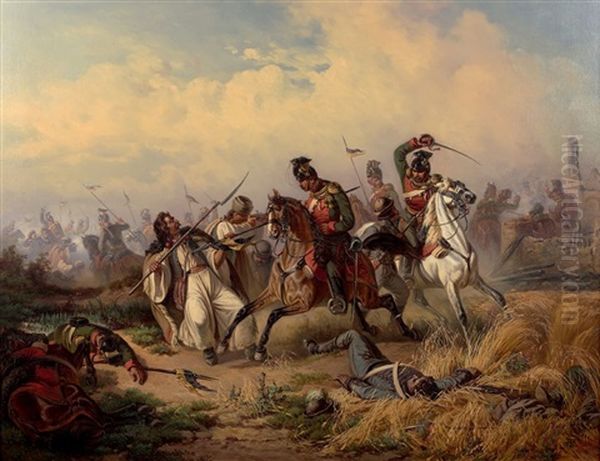 Combat De Lanciers Autrichiens Contre Des Hongrois - view 1