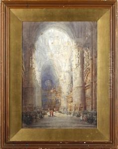 Burgos Cathedral Interior by Henry Charles Brewer