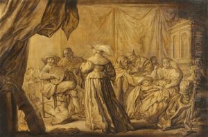 Interieur Mit Musizierender Gesellschaft by Adriaen Pietersz van de Venne