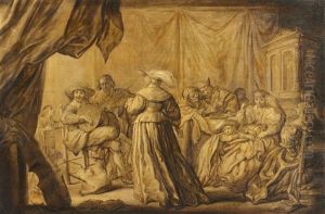 Interior With A Company Making Music by Adriaen Pietersz van de Venne