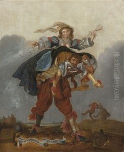 A Dutch Proverb: Het Syn Stercke Beene Die Weelde Kunne Dragen (only Strong Legs Carry Wealth) by Adriaen Pietersz van de Venne
