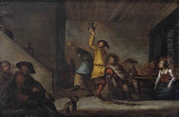 Peasants Dancing, Smoking And Drinking In An Inn - view 1