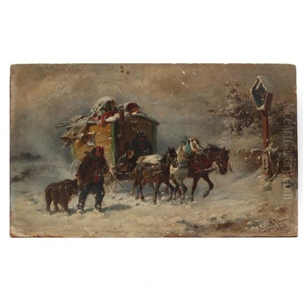 Circus Wagon In Winter - view 1