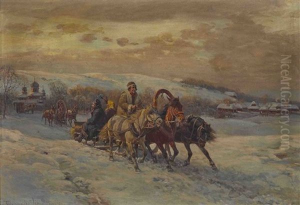 Troika In Russischer Winterlandschaft - view 1